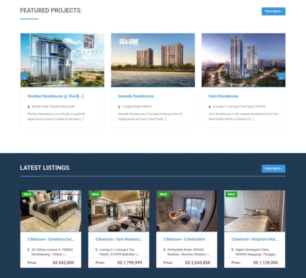 a beautiful listing property website 