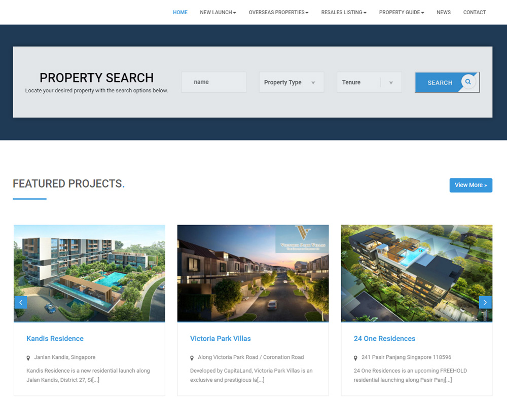 property listing on property website