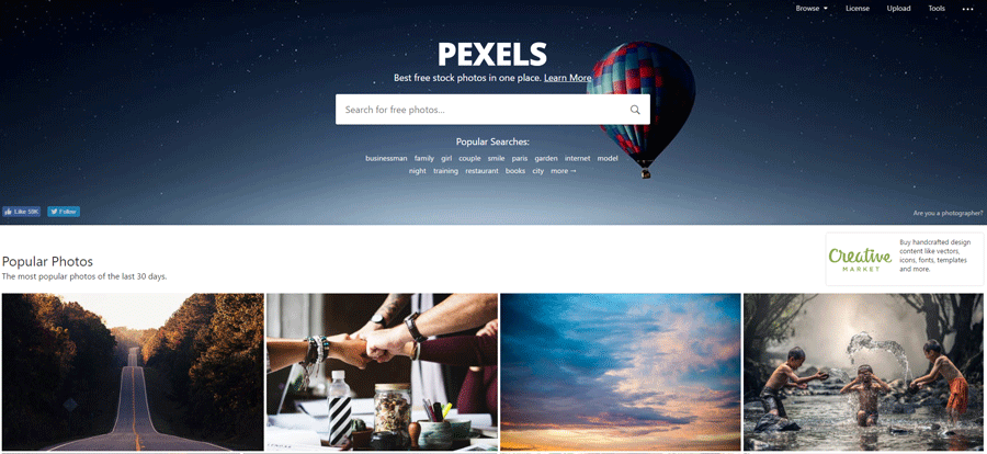 Pexels-website
