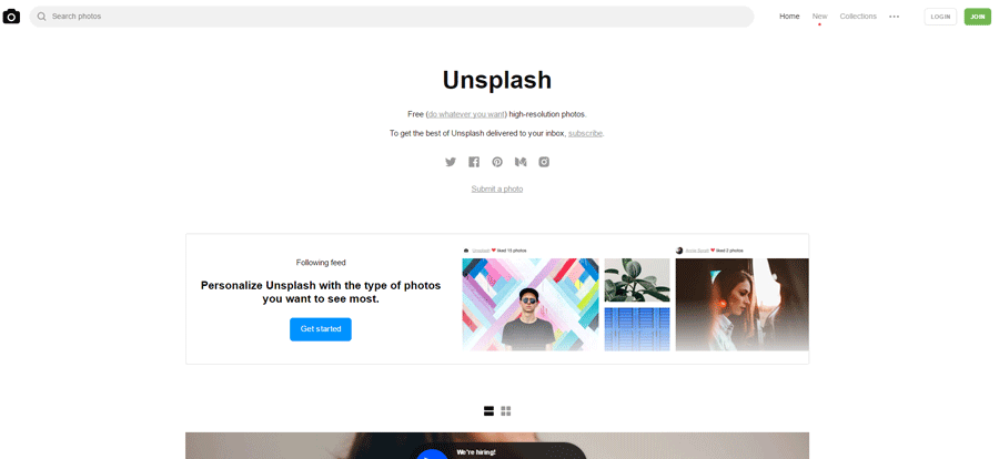 Unsplash-website